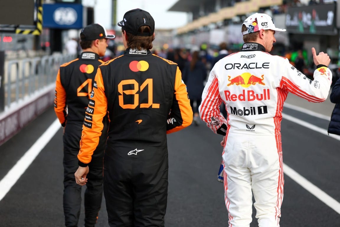 Lando Norris, Oscar Piastri and Max Verstappen, F1