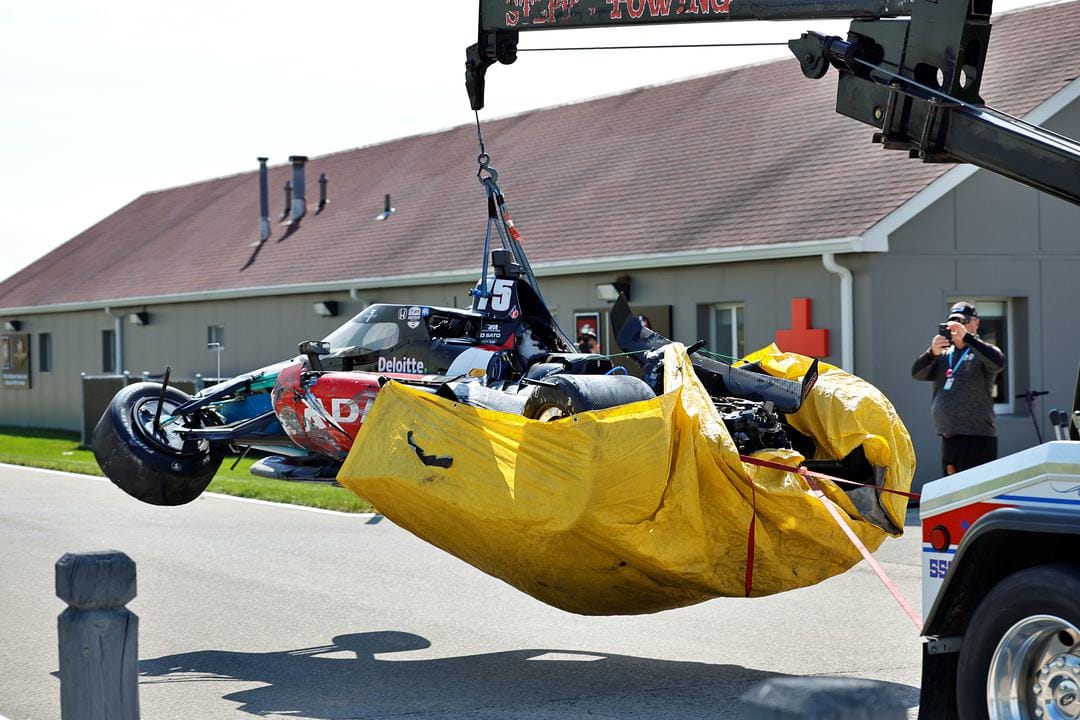 Takuma Sato crash Indy 500 test