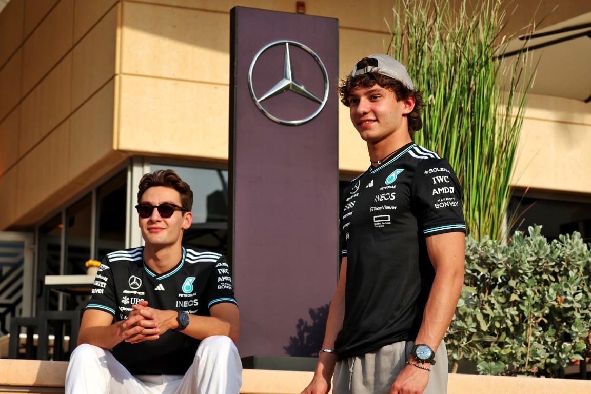 George Russell and Kimi Antonelli, Mercedes, F1