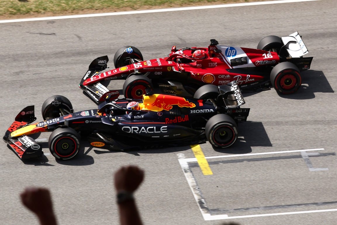 Max Verstappen and Charles Leclerc, F1