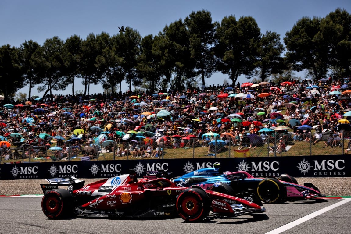 Charles Leclerc, Ferrari, and Franco Colapinto, Alpine, F1