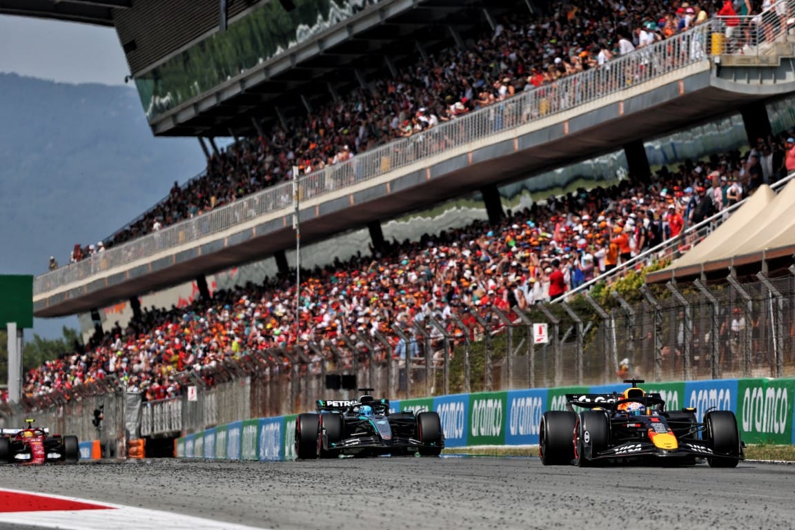 Max Verstappen, George Russell and Lewis Hamilton, F1