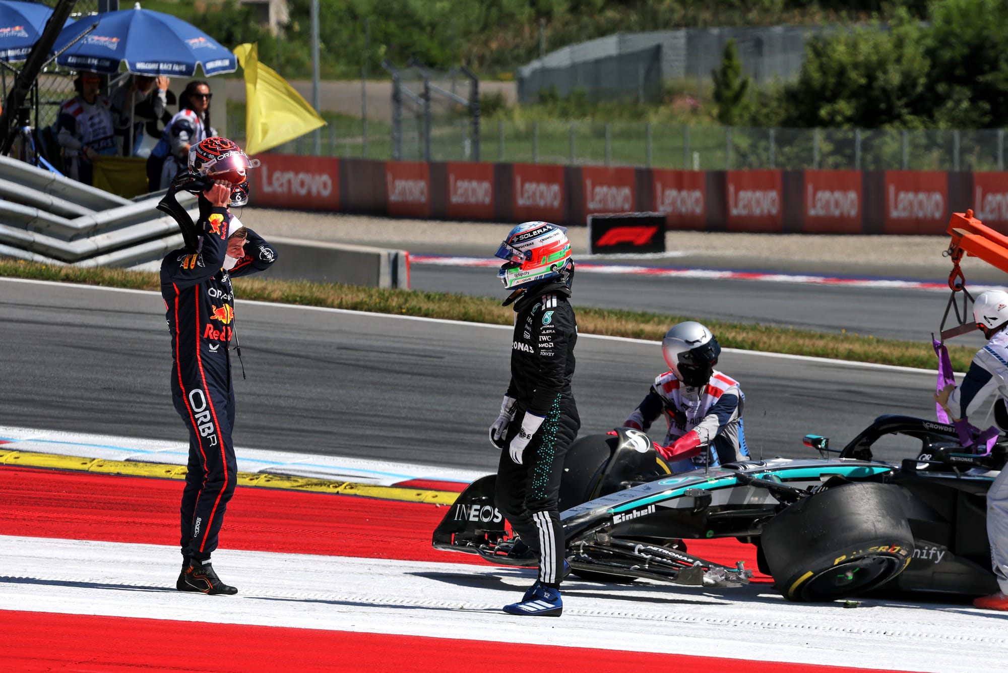 Max Verstappen and Kimi Antonelli, Austrian Grand Prix crash 2025