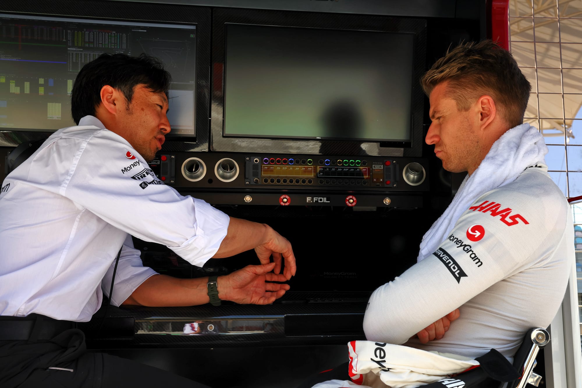 Ayao Komatsu and Nico Hulkenberg in 2024