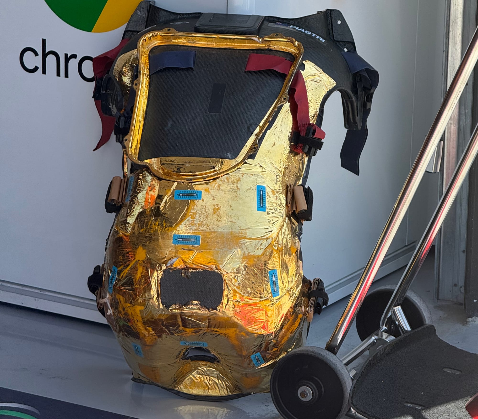 Bottom of Oscar Piastri's McLaren F1 seat