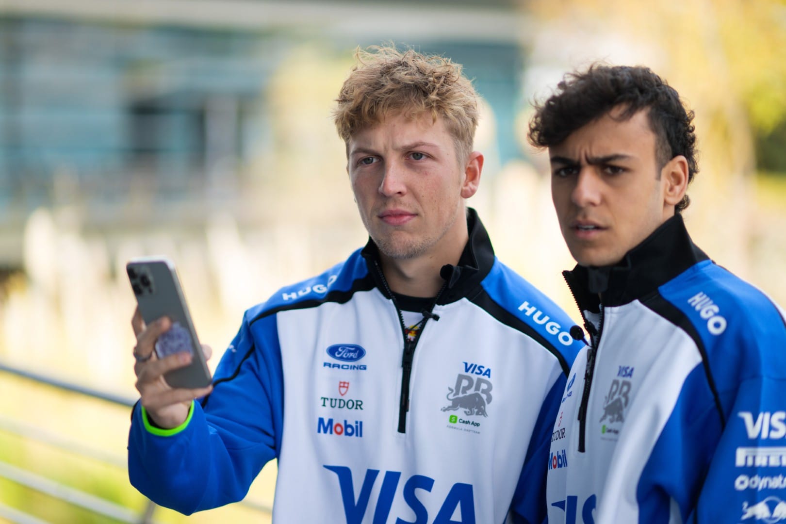 Liam Lawson and Arvid Lindblad, Racing Bulls, F1