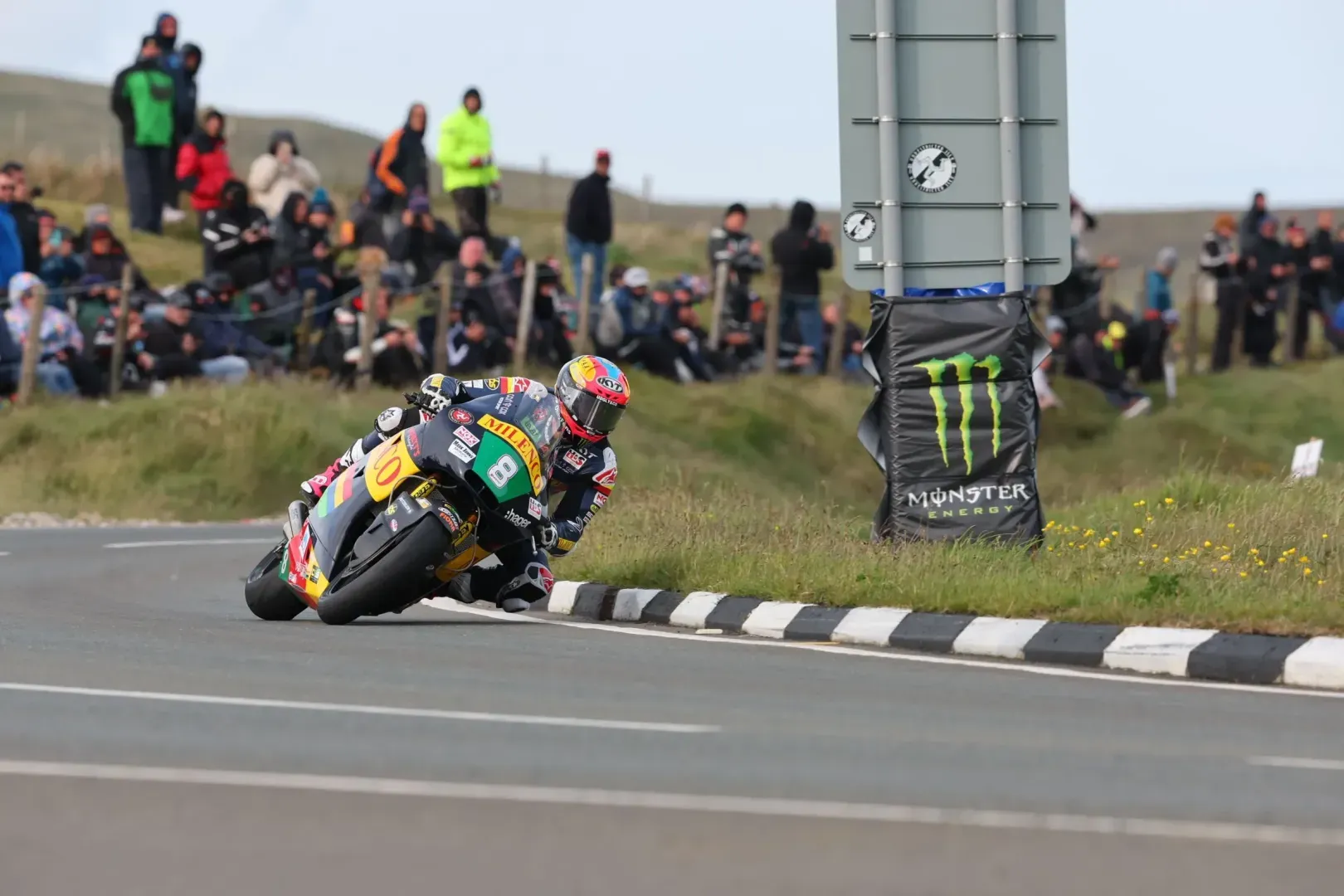 Davey Todd races during the second Supertwin TT in 2025
