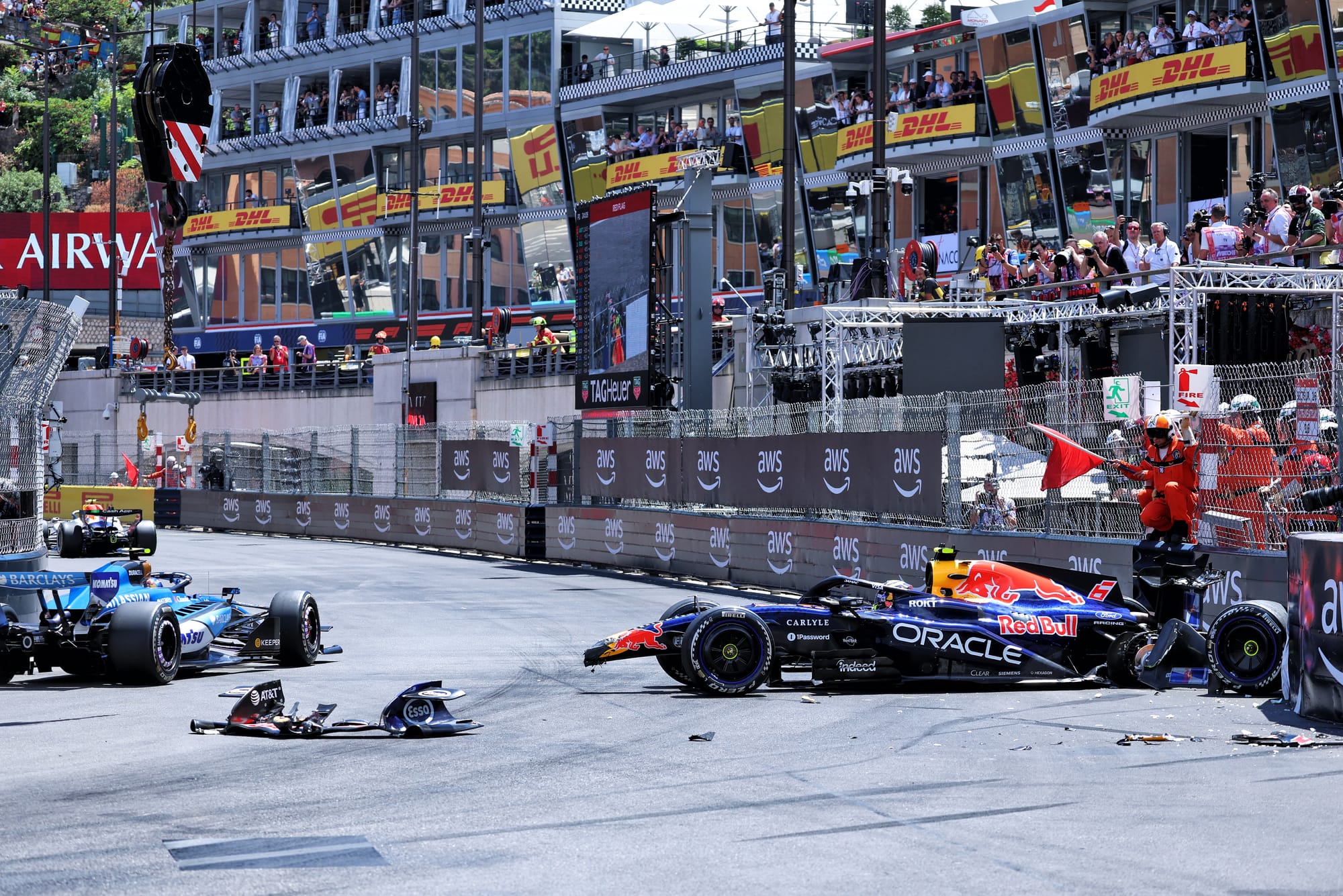 Big Hadjar crash as Ferrari leads Monaco GP practice