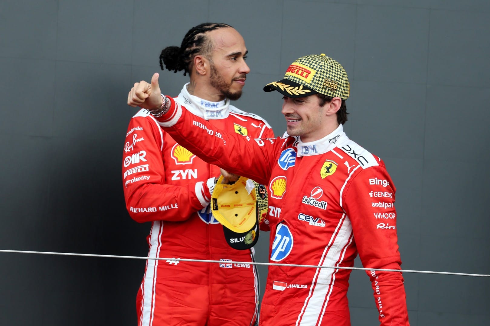Lewis Hamilton and Charles Leclerc, Ferrari, F1
