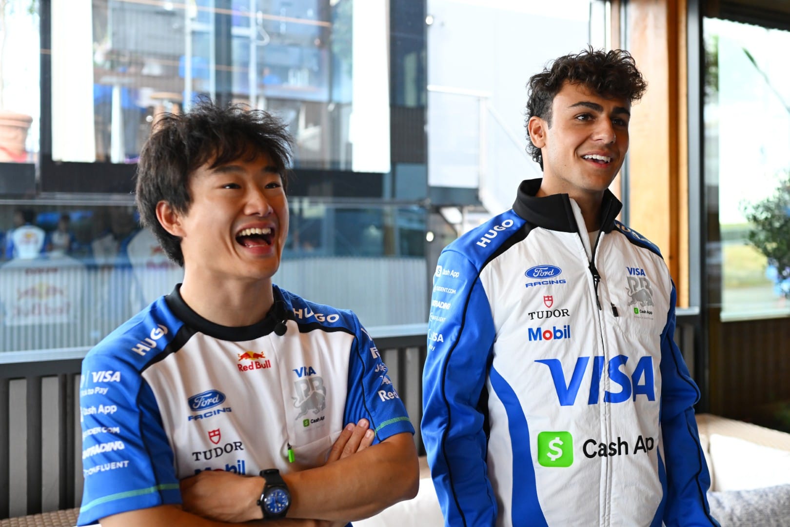 Yuki Tsunoda and Arvid Lindblad, Racing Bulls, F1