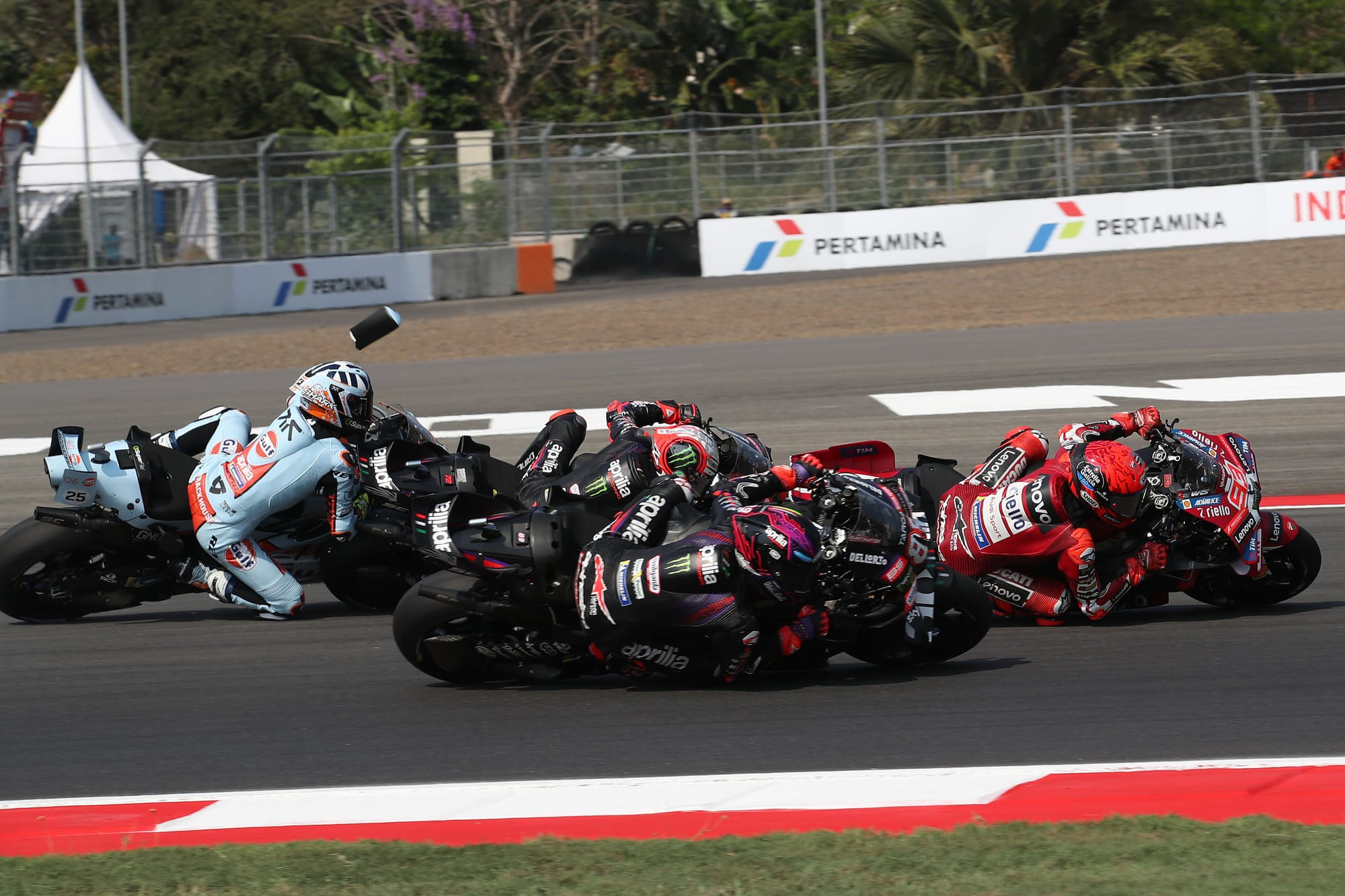 Marquez takes MotoGP points lead after Aprilia implosion