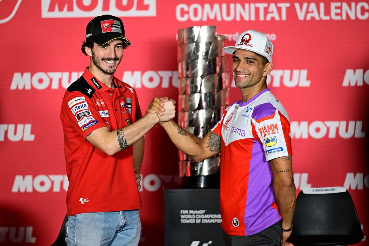 Pecco Bagnaia and Jorge Martin, Ducati, MotoGP, Valencia
