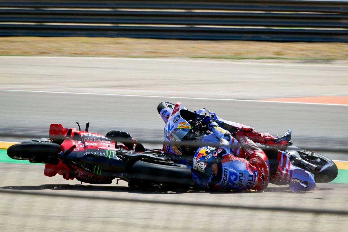 Pecco Bagnaia and Alex Marquez crash, MotoGP