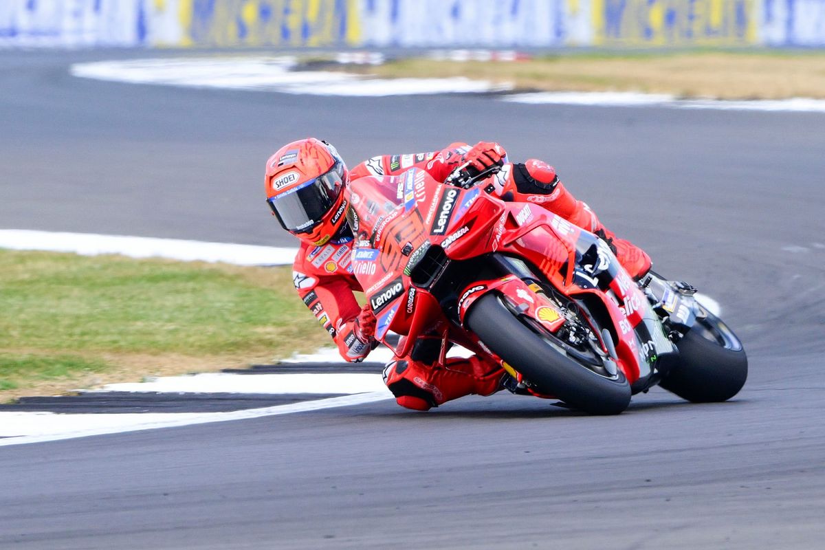 What happened in opening MotoGP practice at British GP