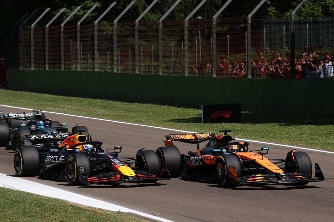 Oscar Piastri, Max Verstappen and George Russell, F1