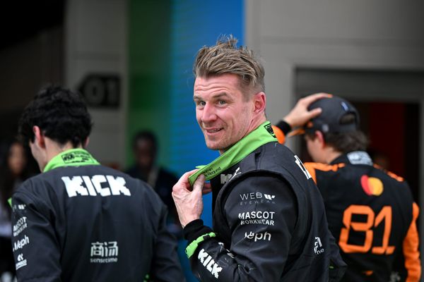 Nico Hulkenberg looks towards the camera at the 2025 Spanish GP