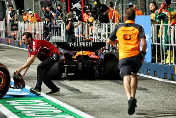 Ridiculous Ferrari-McLaren pitlane crash in disrupted Singapore FP2