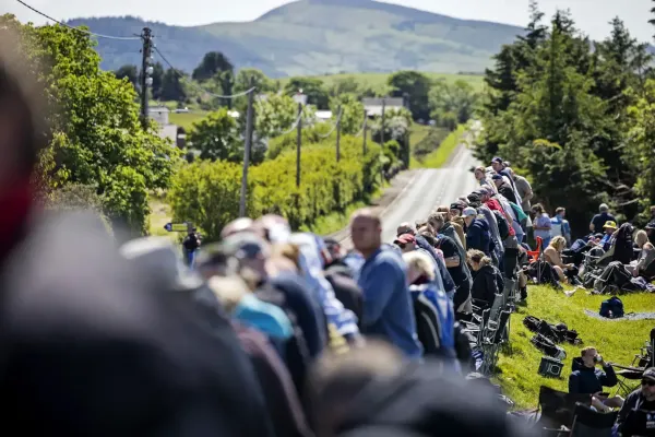 Spectators watch the Isle of Man TT