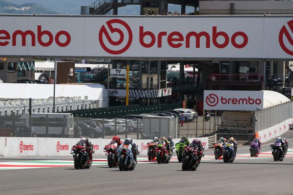 The start of the MotoGP sprint race at Mugello