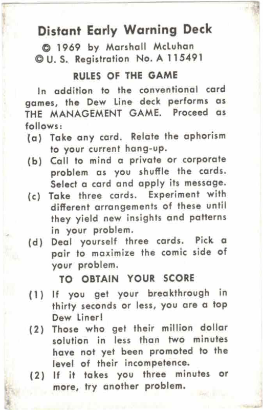 Instructions for the rules of the game and scoring for the card deck.