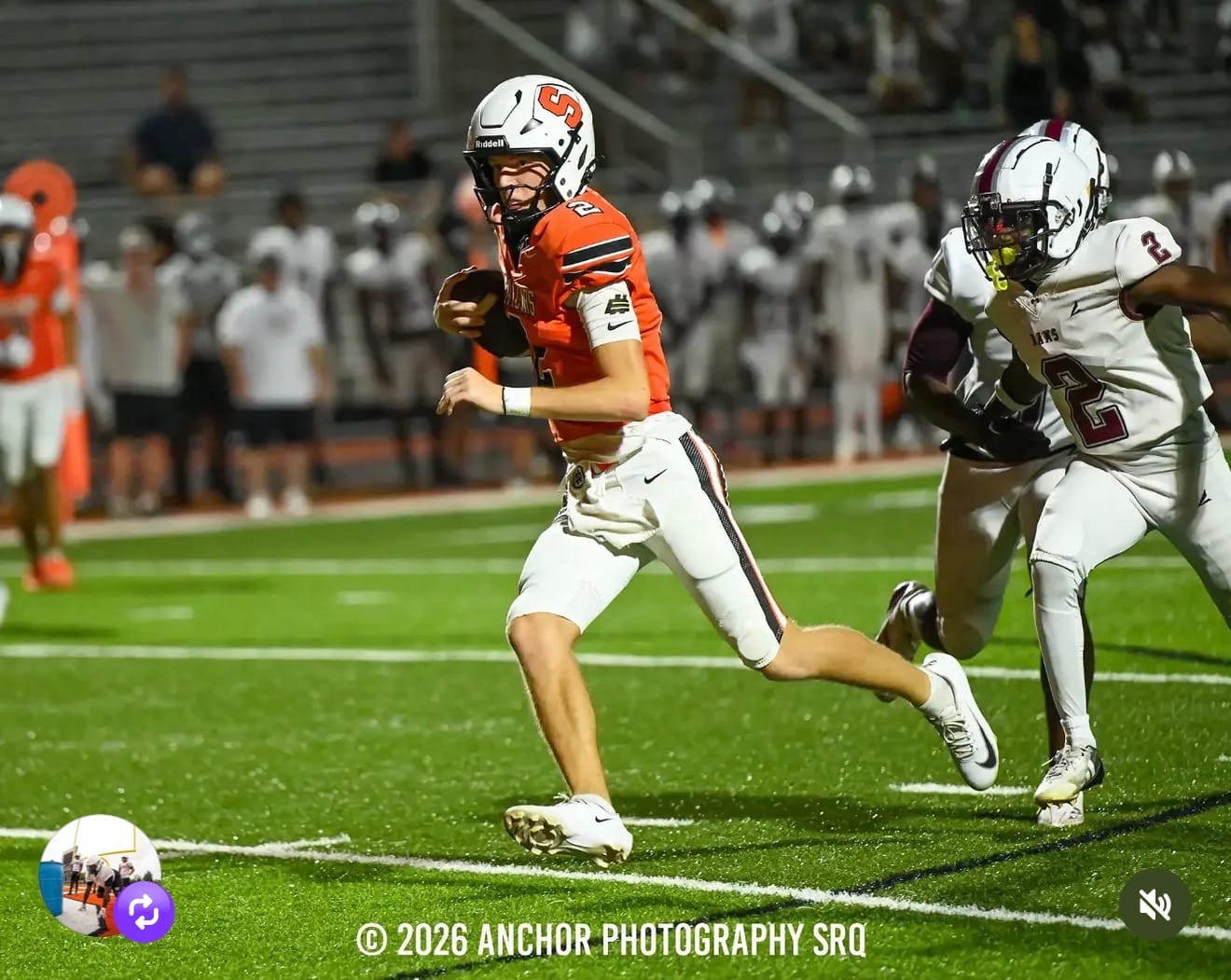 Sarasota High quarterback Hudson West runs with the football