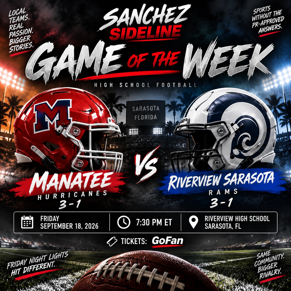 Game of the Week: Manatee and Riverview Bring Matching 3–1 Records to Sarasota