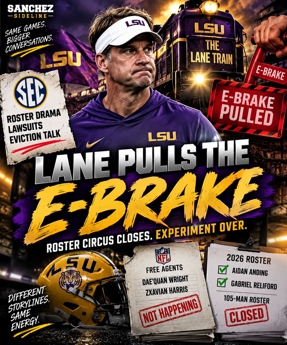 Lane Pulls the E-Brake, SEC Puts Away the Eviction Notice, and the Roster Circus Closes
