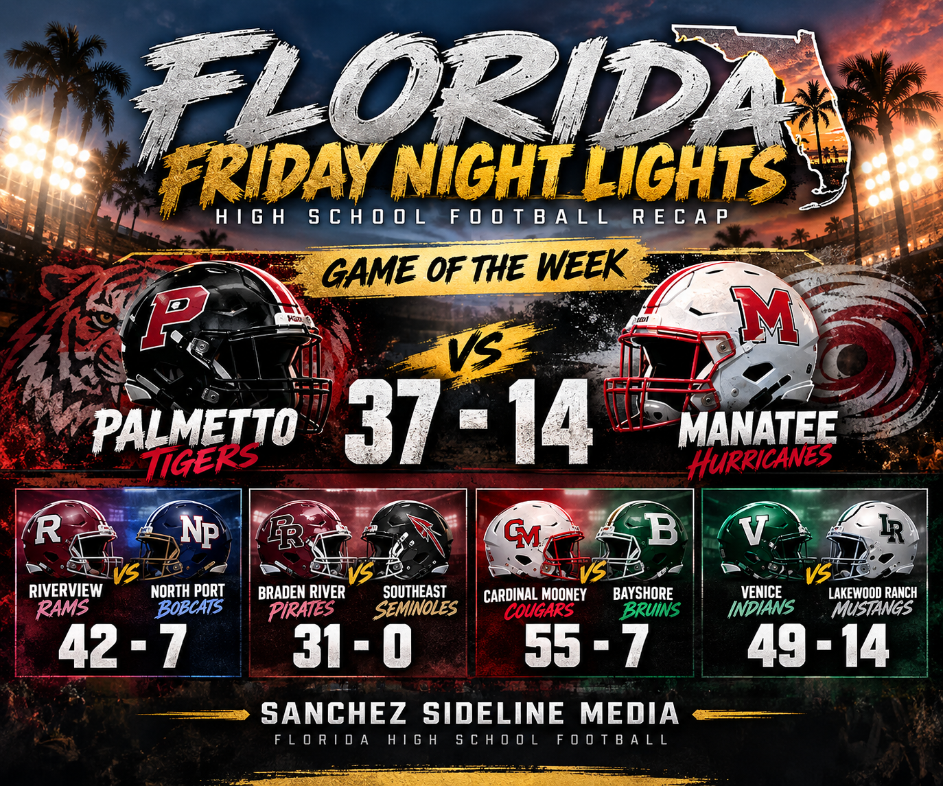 FLORIDA FRIDAY NIGHT LIGHTS: Statement Wins, Shutouts & a Game of the Week Showdown