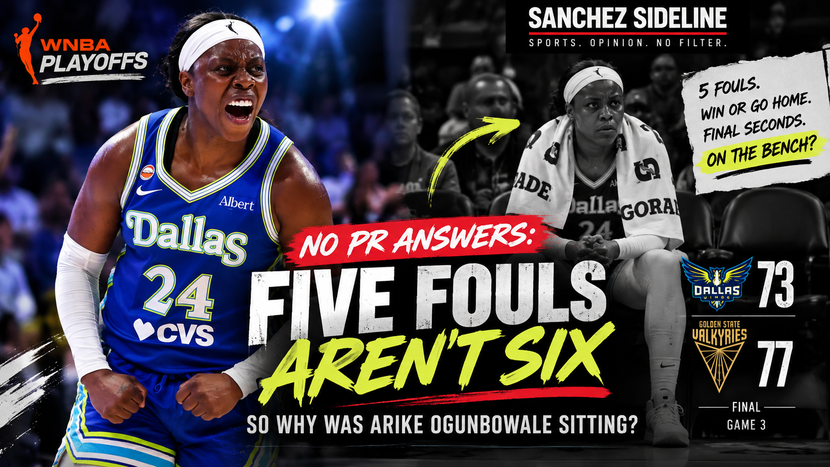 NO PR ANSWERS: Five Fouls Aren’t Six — So Why Was Arike Ogunbowale Sitting?