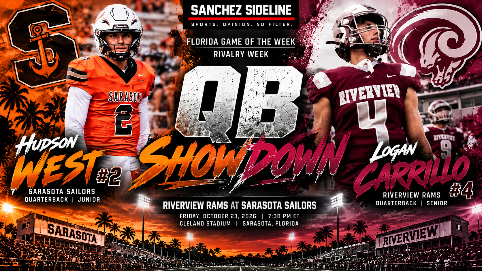 Two Quarterbacks. One Rivalry. Everything on the Line: Hudson West vs. Logan Carrillo