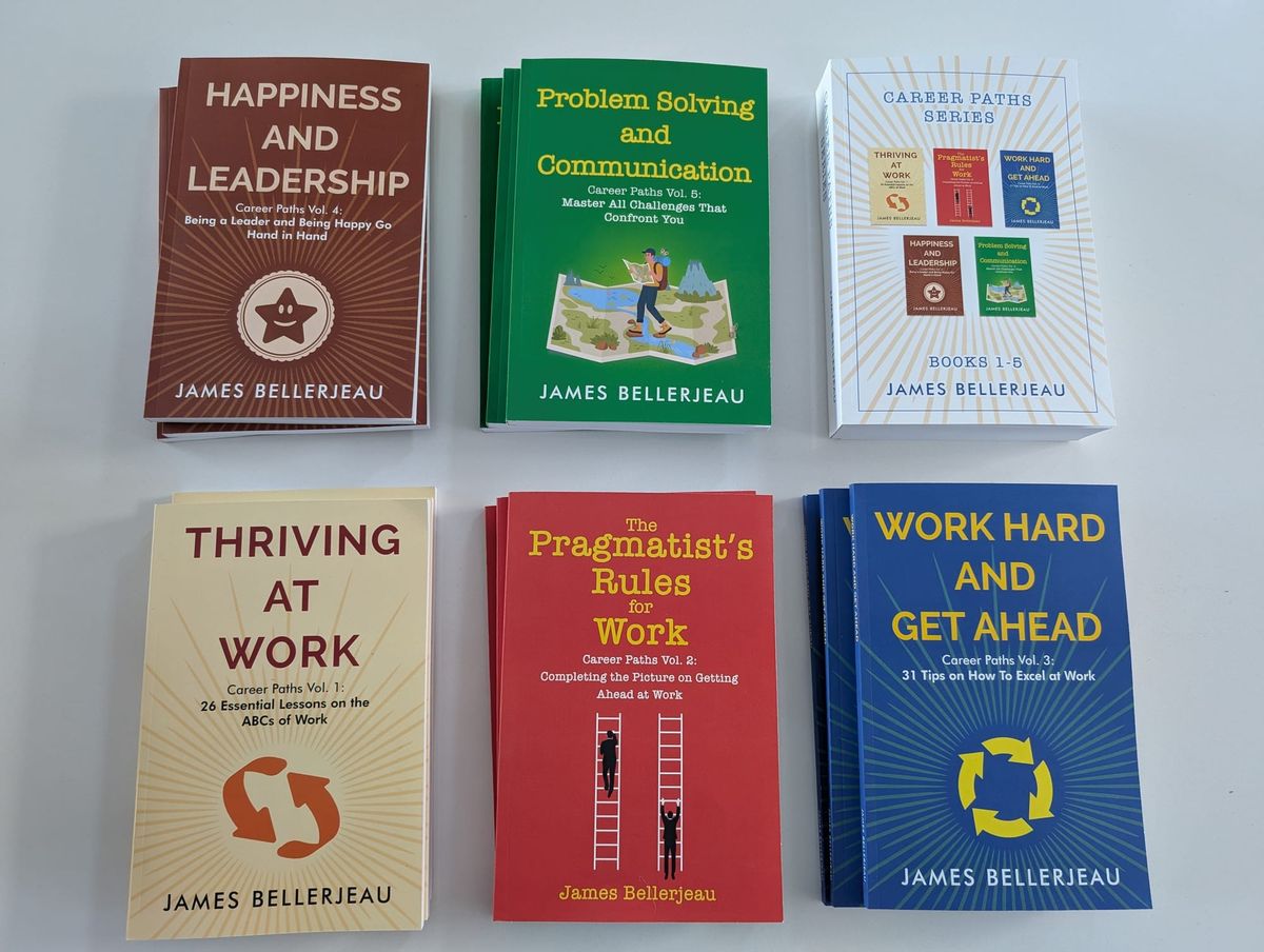Picture of the volumes in the Career Paths series laid out on a table
