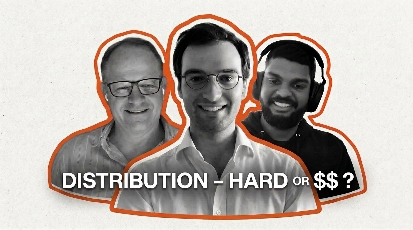 image of Wayne, Ross, and Madusha, from left to right, with the title "Distribution - Hard or $$?