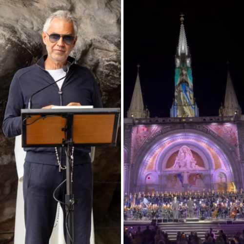 Andrea Bocelli reza o Terço e faz show em Lourdes no aniversário da aparição