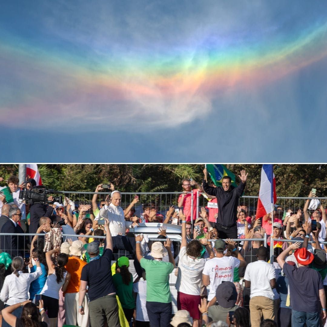 Surpresa no céu acompanha a chegada do Papa Leão XIV a Tor Vergata