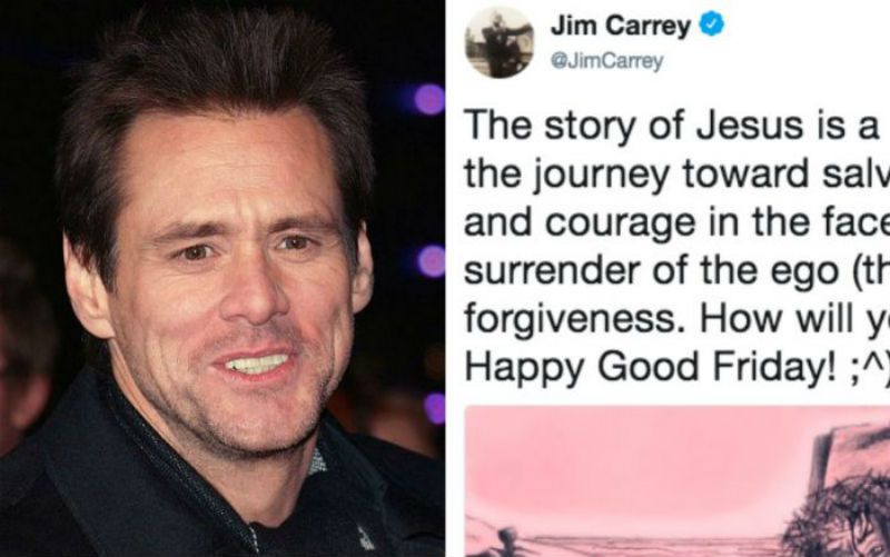 Jim Carrey fez uma pintura da Crucificação de Cristo na Sexta-feira santa