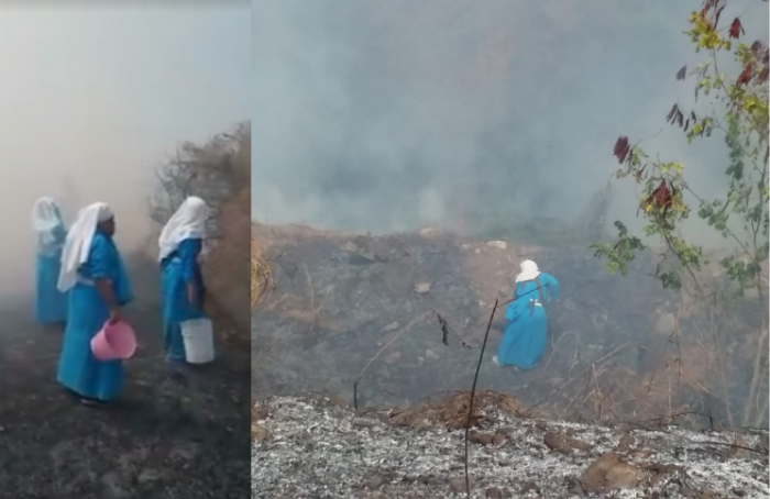 [Vídeo] Monjas bombeiras! Religiosas combatem um incêndio florestal com baldes