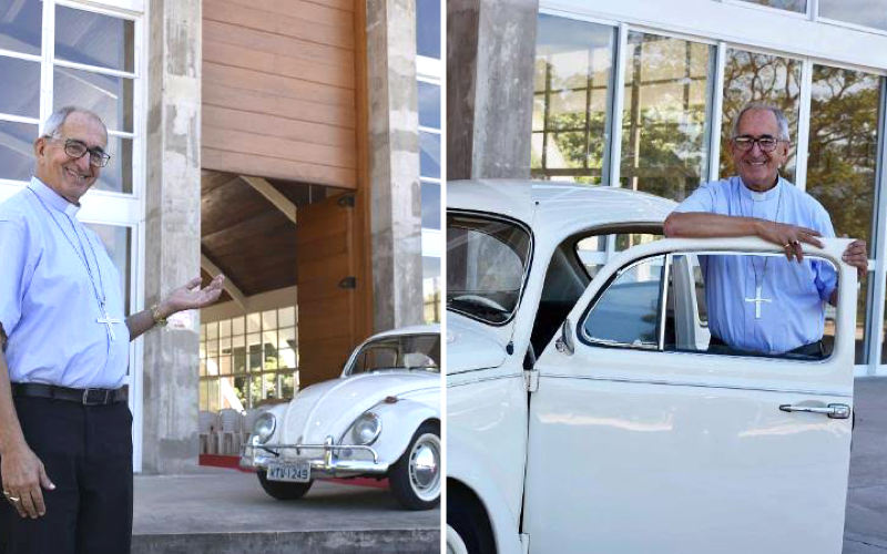 Bispo rifa seu fusca “Oséias” para custear reformas de Santuário