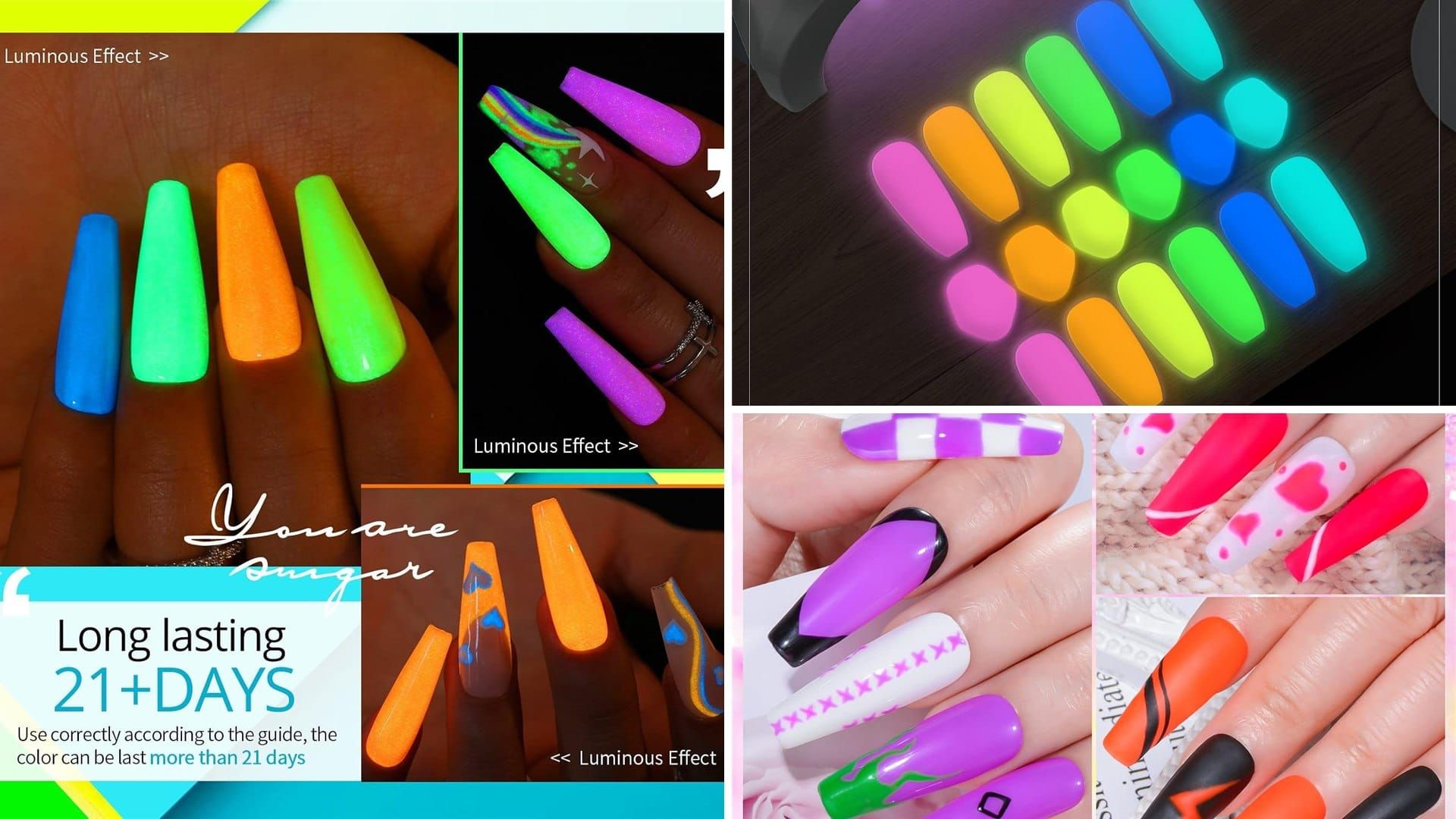 Glow in the dark nail polish colors and nails