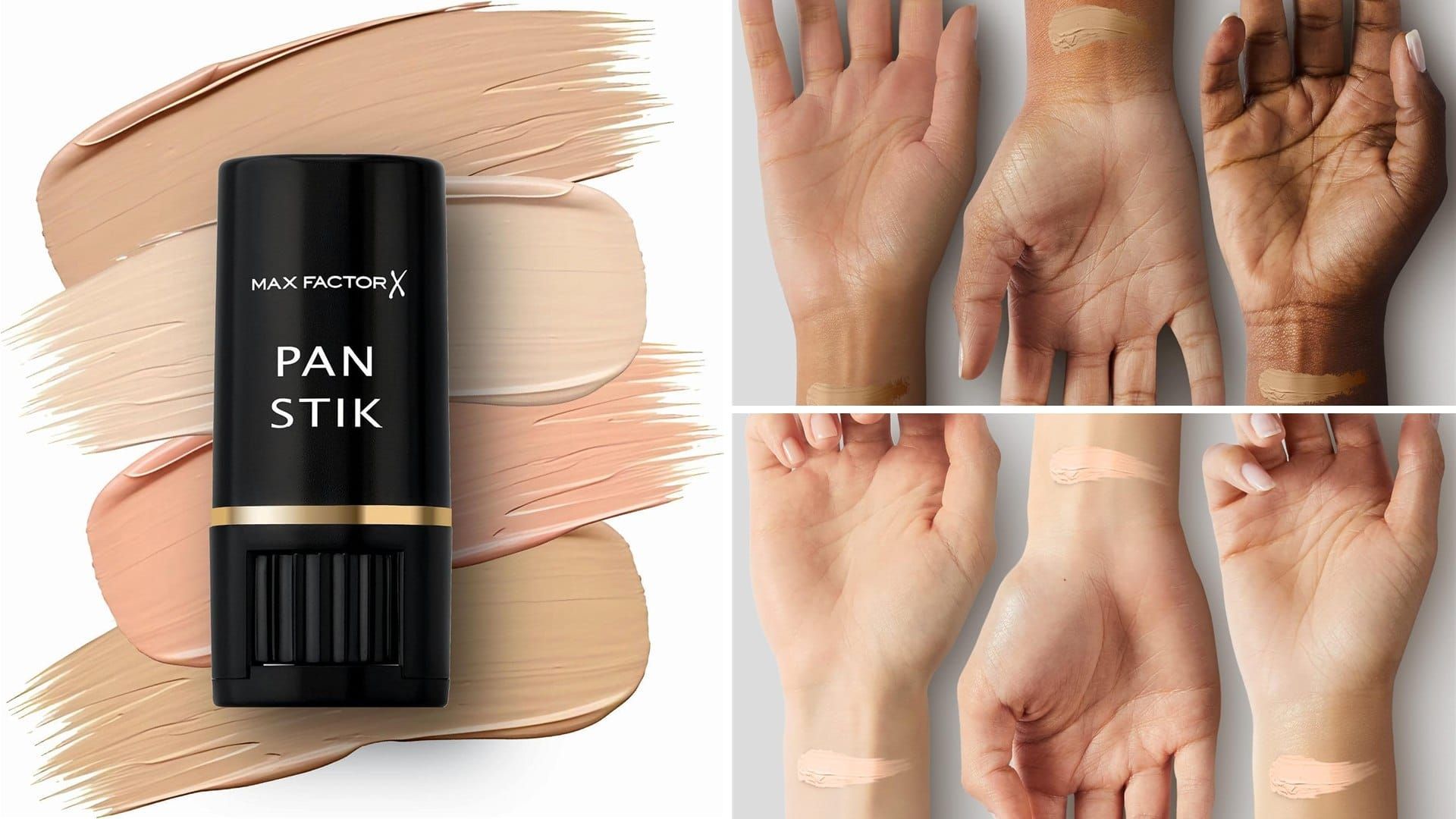 Stick foundation swatches in several shades
