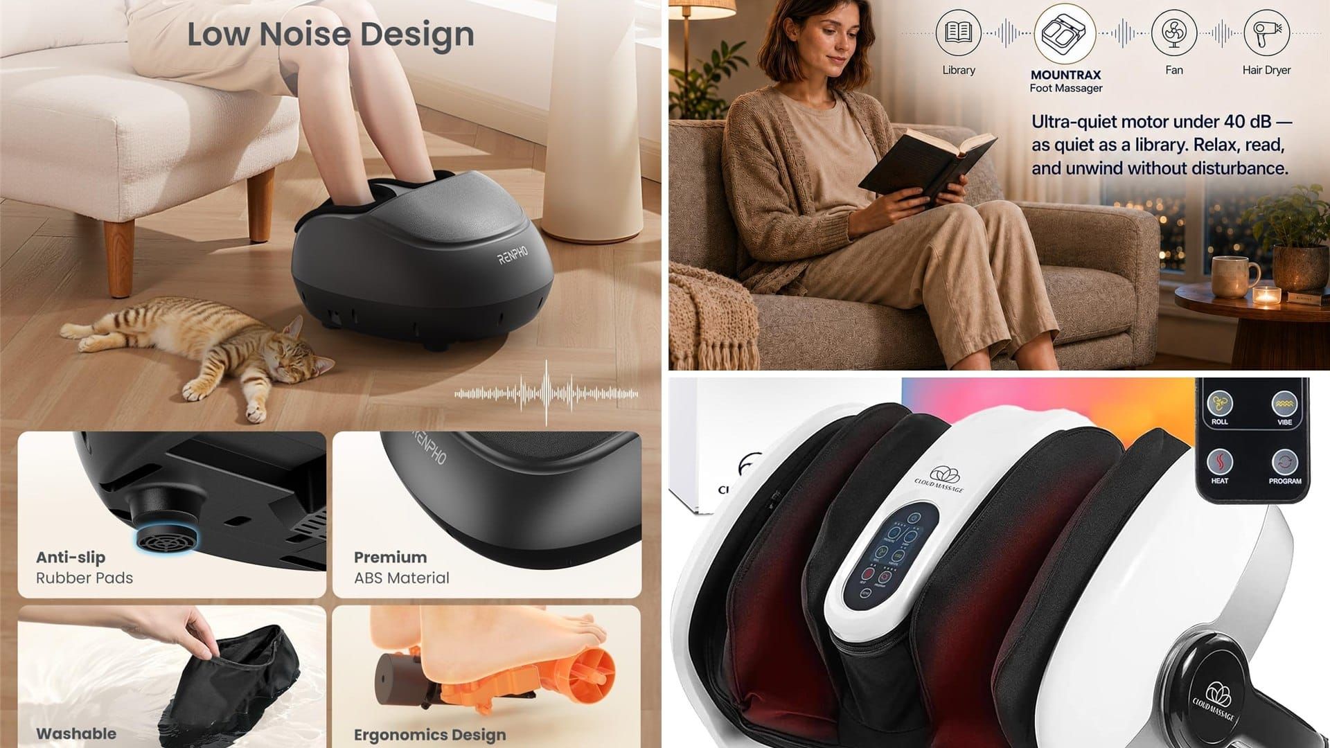 Shiatsu foot massager with heat in a living room