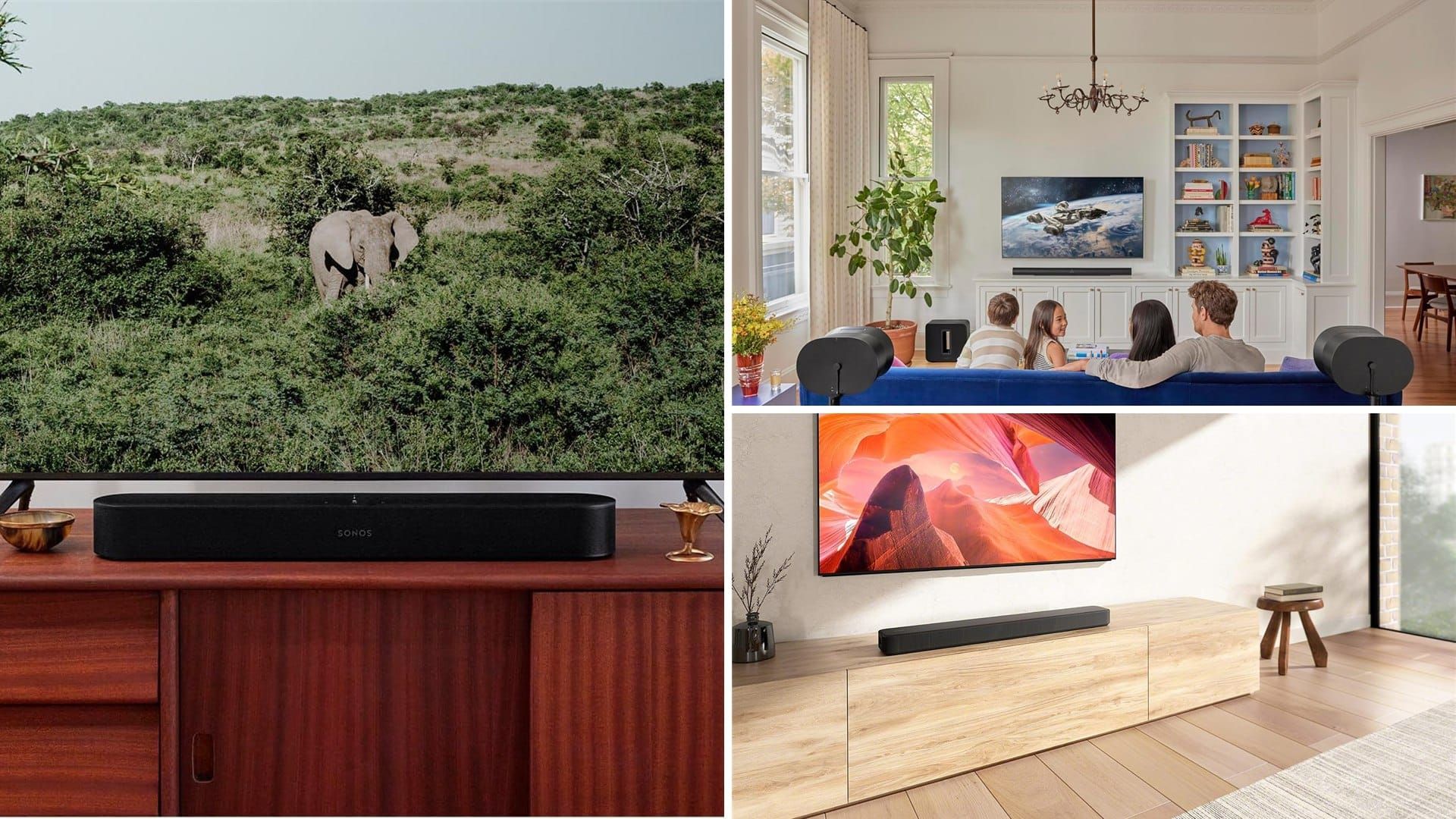Soundbars under TVs in living rooms