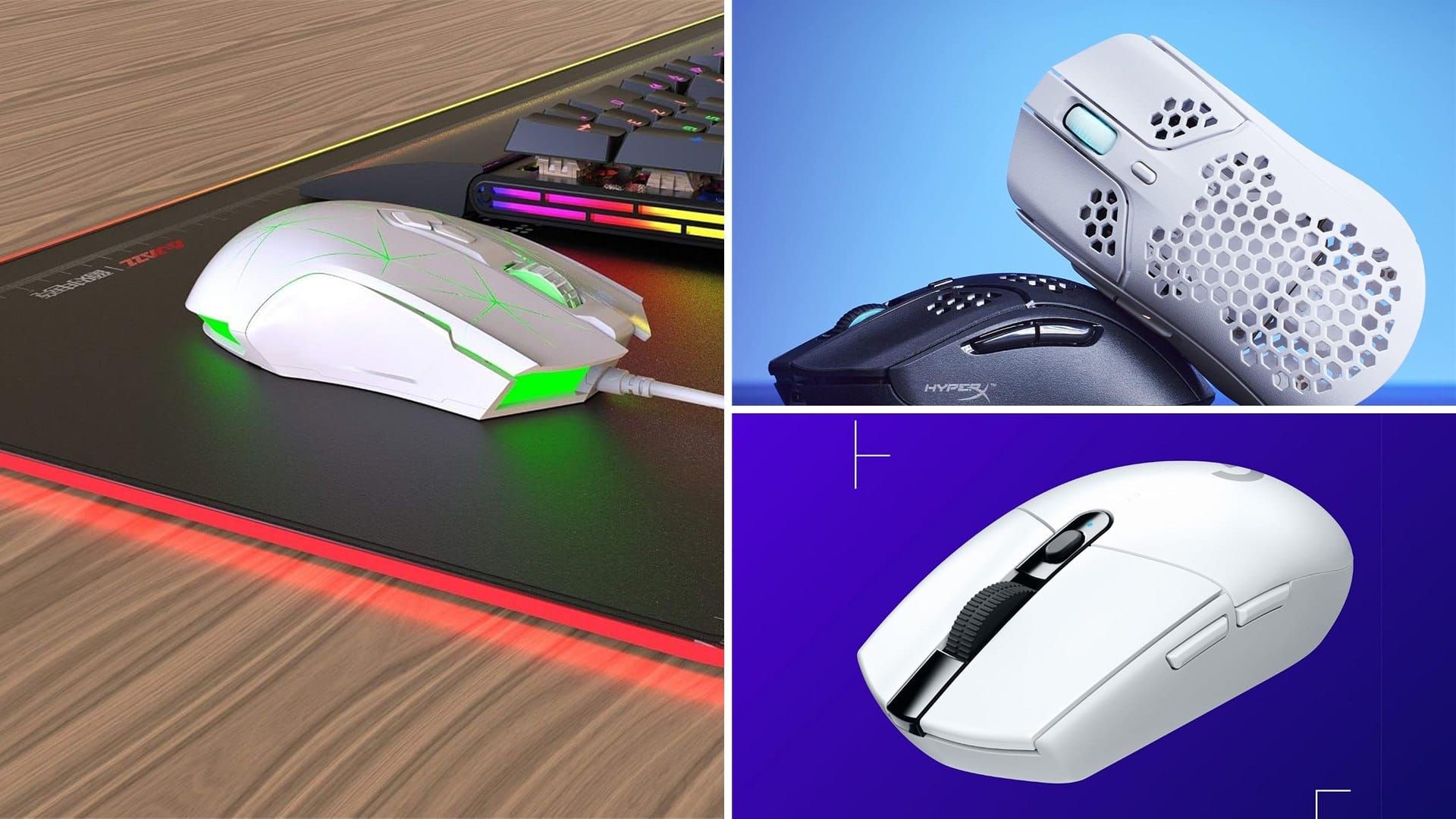 White gaming mice from Logitech, HyperX and FIRSTBLOOD