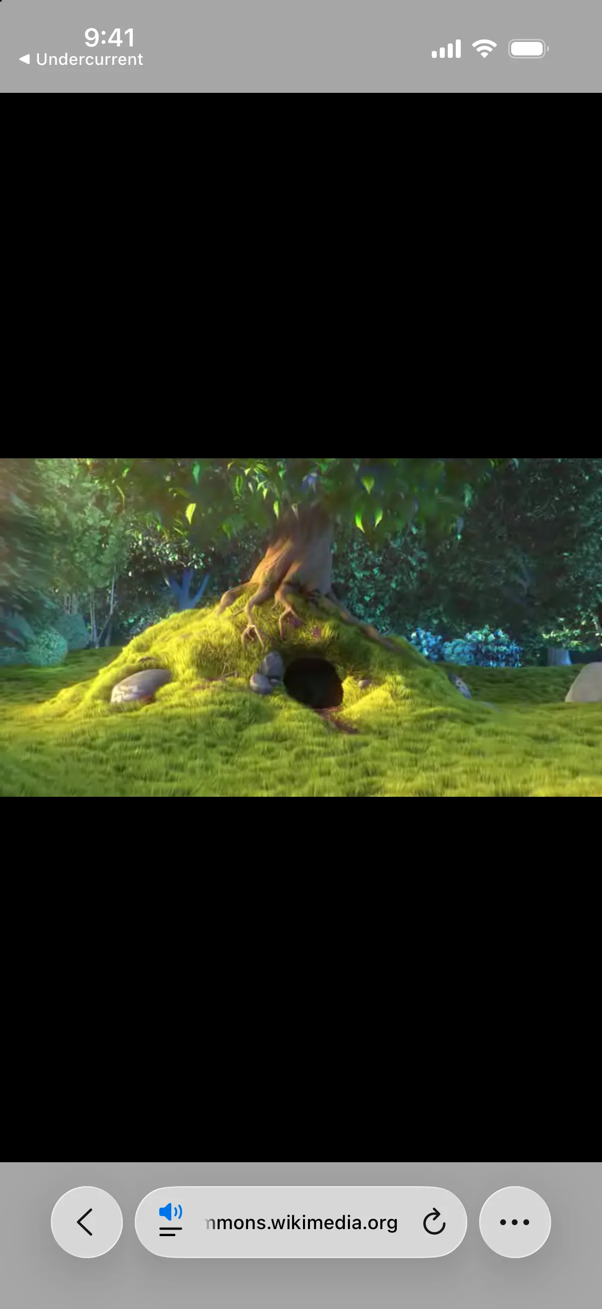 Safari playing a video on the same phone while Undercurrent continues underneath.