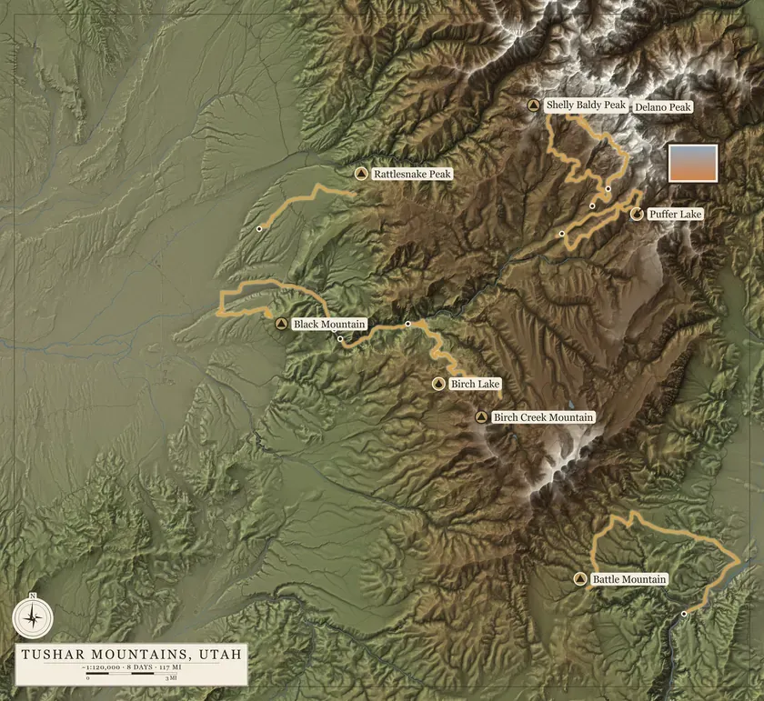 The Tushar Mountains poster.