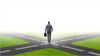 Illustration of a person at a crossroads