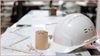 White hard hat on a table