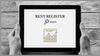 The words "Rent Register" on a tablet device