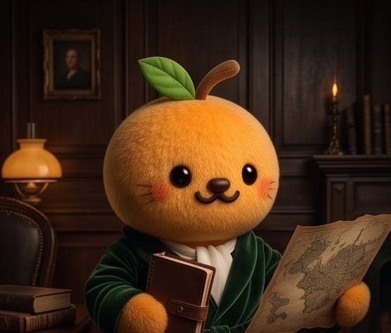 Otto in a book-lined study, reviewing a map and notes for your setup