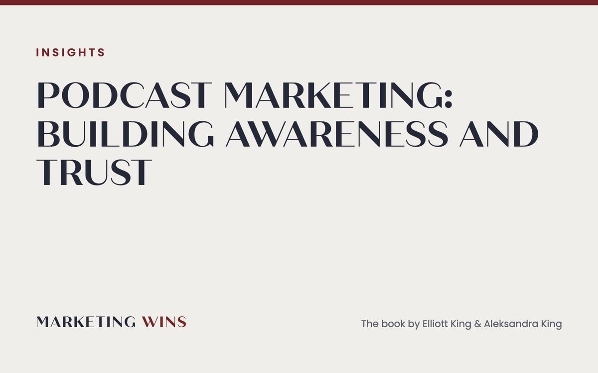 Podcast microphone artwork for a Marketing Wins insight on podcast marketing, brand awareness and listener trust