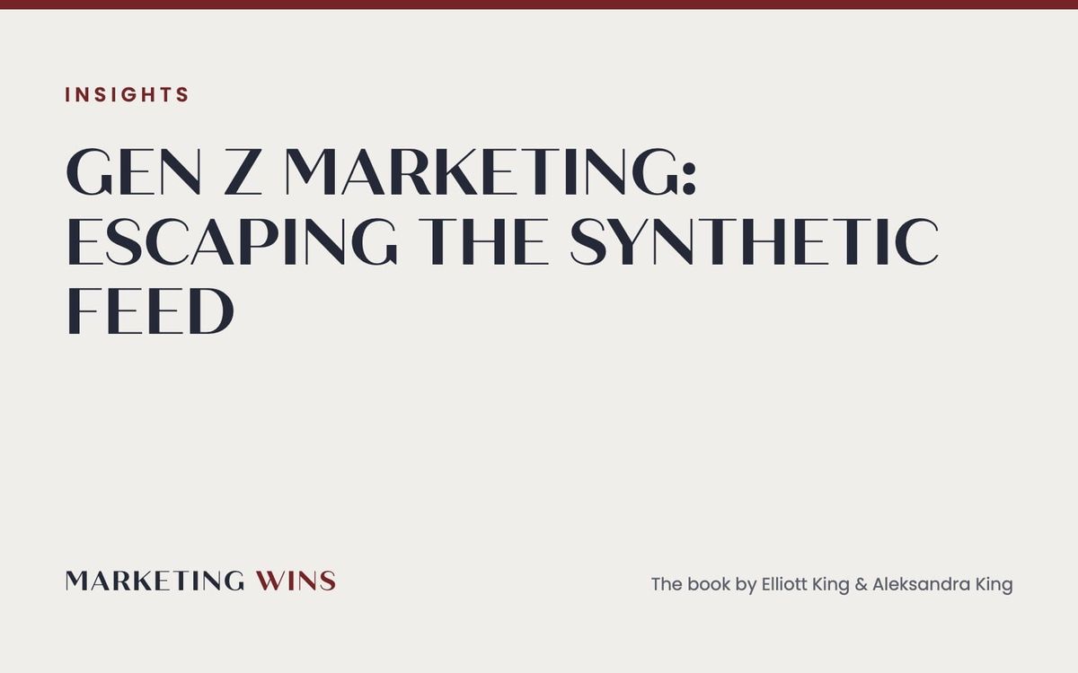 Gen Z marketing guide illustration: young consumers escaping the synthetic feed for authentic brand communities